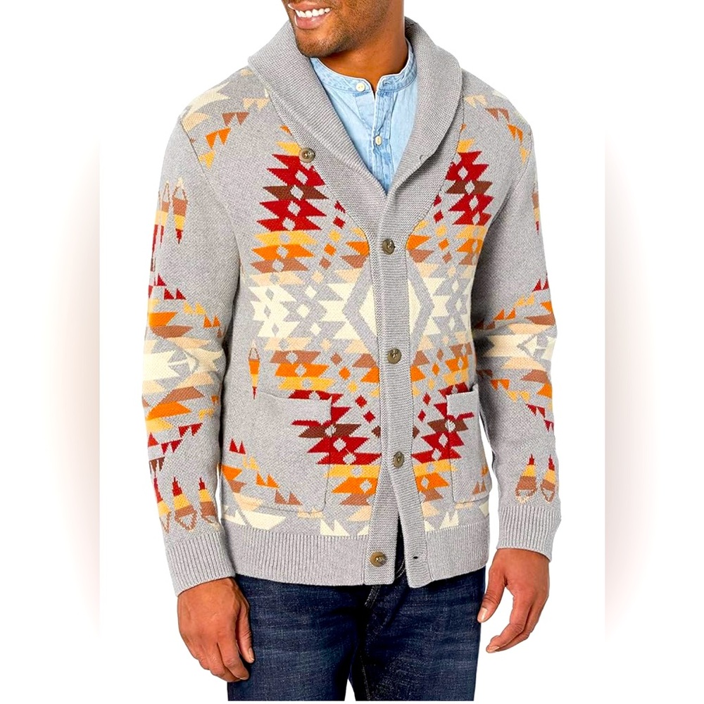 Pendleton Mission Trails Men’s Cotton Cardigan Sweater Size L
